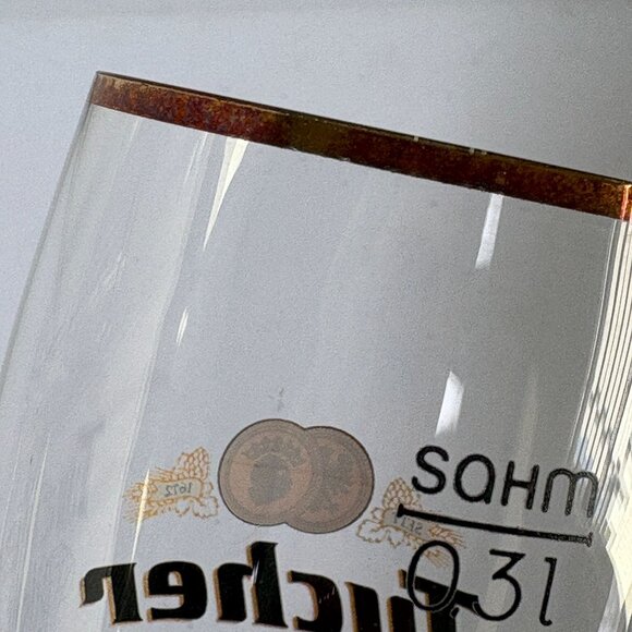 Tucher Pilsener 0.3L German Beer Glass Footed Gold Rim Barware - Picture 5 of 8